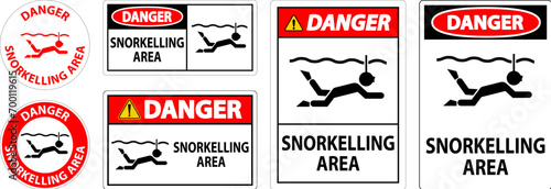 Water Safety Sign Danger -Snorkeling Area