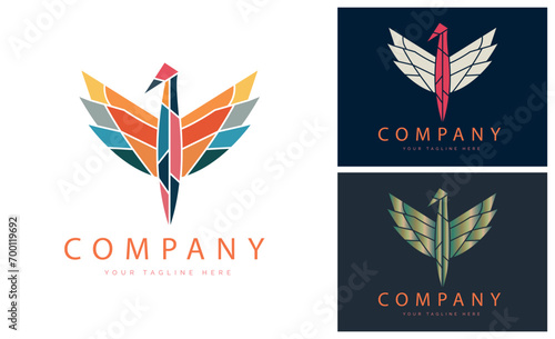 flying bird mosaic style logo template design for brand or company and other Free Download flying bird mosaic style logo template design for brand or company and other - GFXLoad