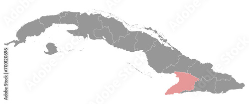 Granma province map, administrative division of Cuba. Vector illustration.