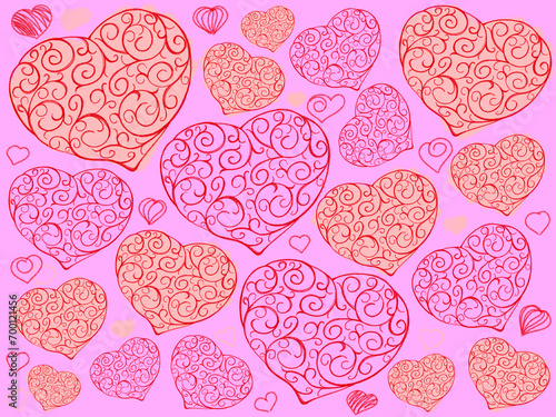 Seamless pattern with hearts. Love. Valentine day. 