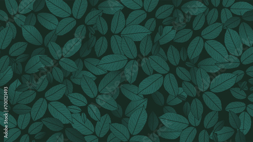 Dark green botanical vector background with branches and leaves. Botanical card, poster, banner, cover, wallpaper