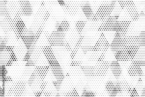 Halftone vector background. Monochrome halftone pattern. Abstract geometric dots background. Pop Art comic gradient black white texture. Design for presentation banner, poster, flyer, business card. photo