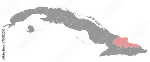 Holguin province map, administrative division of Cuba. Vector illustration.