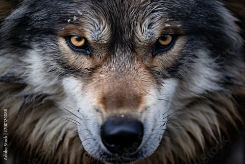 Face of wild wolf photo