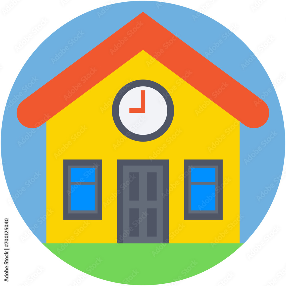 School Building Vector Icon School Building Vector Icon
