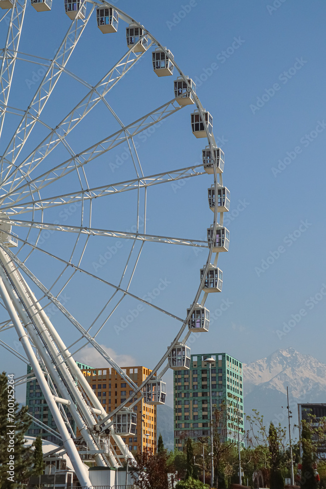 ferris wheel on a blue sky