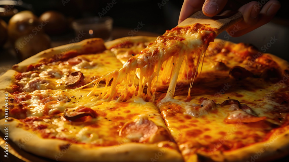 Cheesy Delight: Stop Motion Animation of Pizza Enjoyment