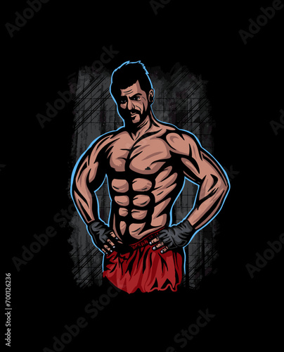 Bodybuilder Fitness Gym muscular male illustration