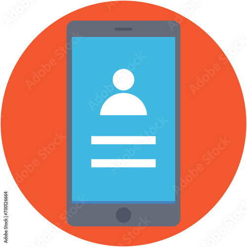 Mobile Login Flat Vector Icon