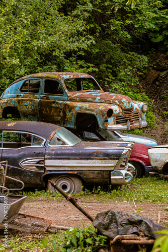 old car in the forest