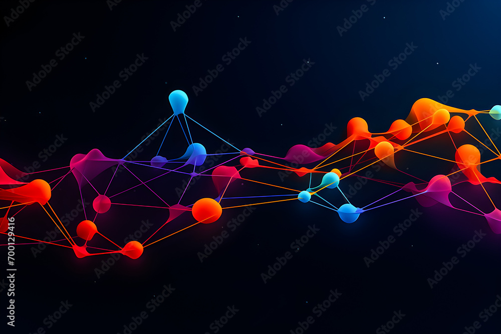 3d illustration of a  science template, abstract background with a DNA molecules ,generative ai