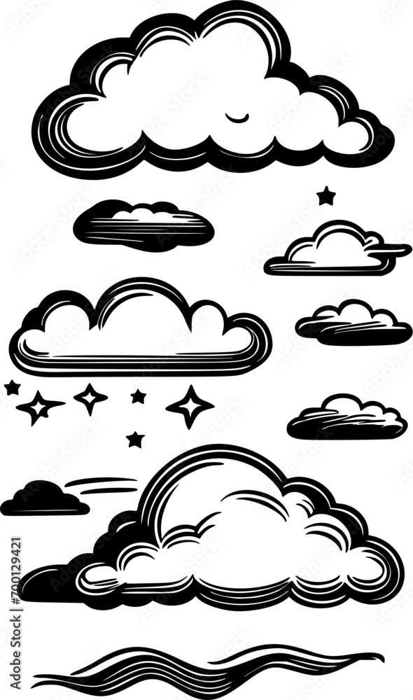 set of clouds cartoon set of clouds cartoon
