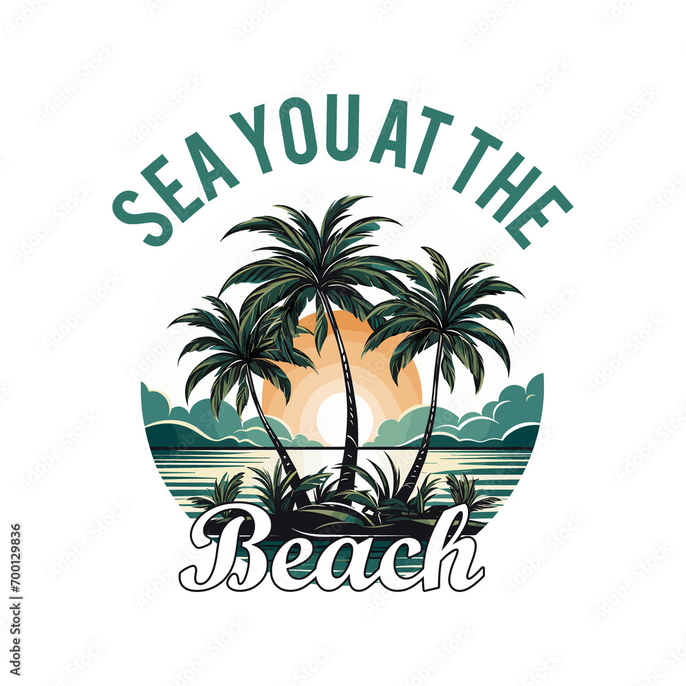Beach Summer T Shirt beach vibes vintage. Trendy summer t shirt print, poster, sticker and other uses 