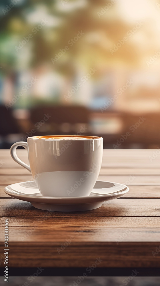 A cup of fragrant coffee on a warm background picture
