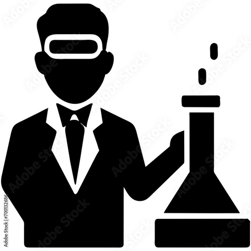 Scientist conducting experiments vektor icon illustation