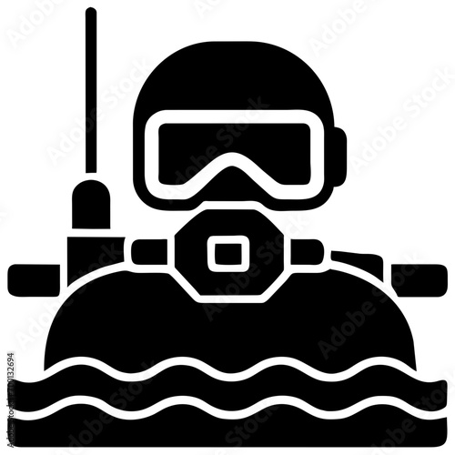 Scuba diver exploring vektor icon illustation