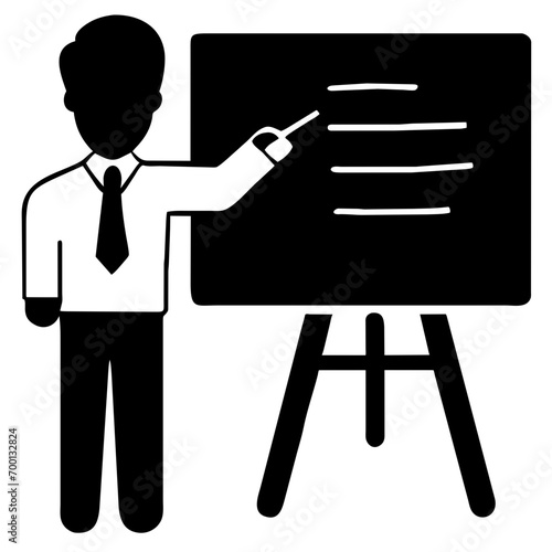 Teacher with a chalkboard vektor icon illustation