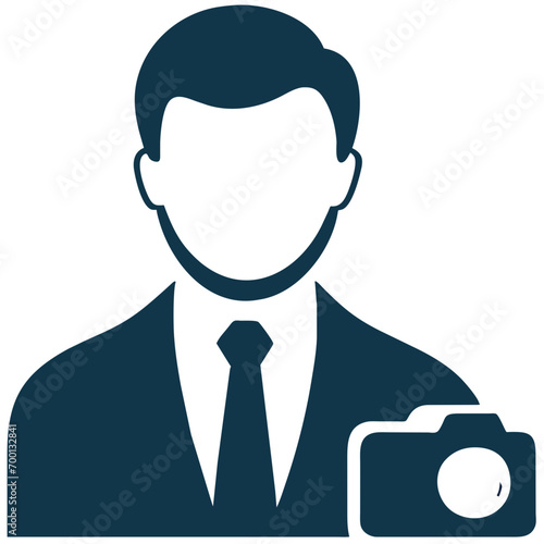 Photographer with a camera vektor icon illustation