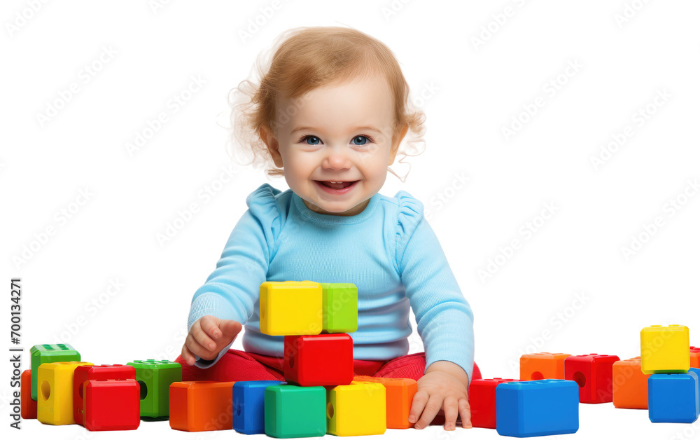 Baby's Play Toddler Bliss On Isolated Background Baby's Play Toddler Bliss On Isolated Background