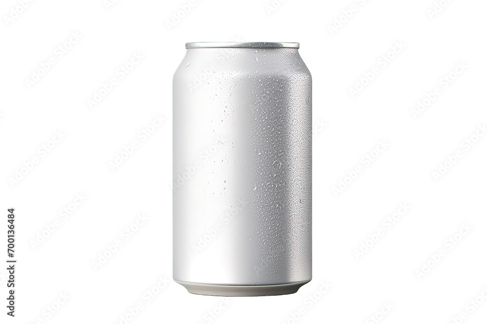 Aluminium drink can 250ml with water drops mockup template isolated on a Transparent background. Generative AI Aluminium drink can 250ml with water drops mockup template isolated on a Transparent background. Generative AI