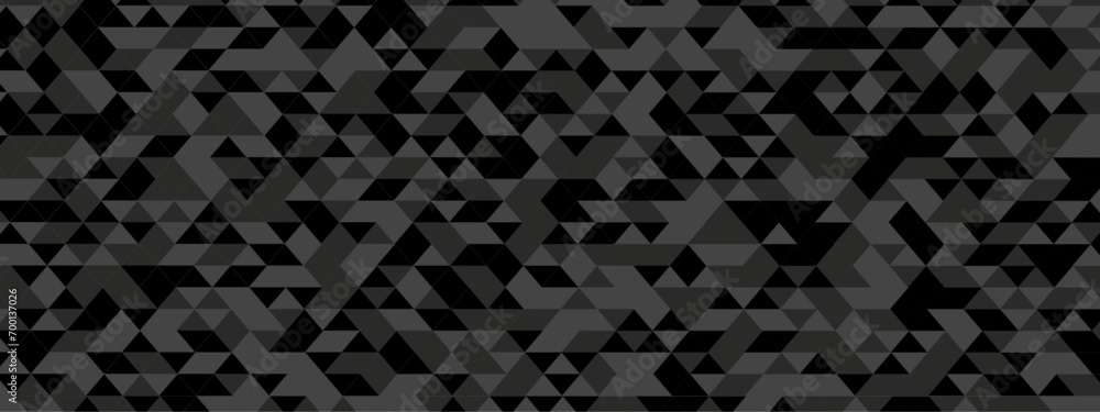 Seamless geometric pattern square shapes low polygon backdrop background. Abstract geometric wall tile and metal cube background triangle wallpaper. Gray and black polygonal background.	
 - obrazy, fototapety, plakaty 