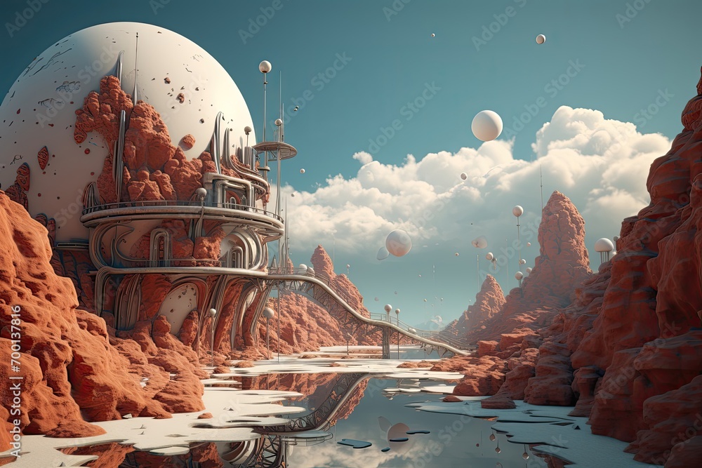 spaceship and planet generative AI spaceship and planet generative AI