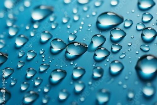 Wallpaper Mural Rains touch droplets form a captivating pattern on a blue canvas Torontodigital.ca