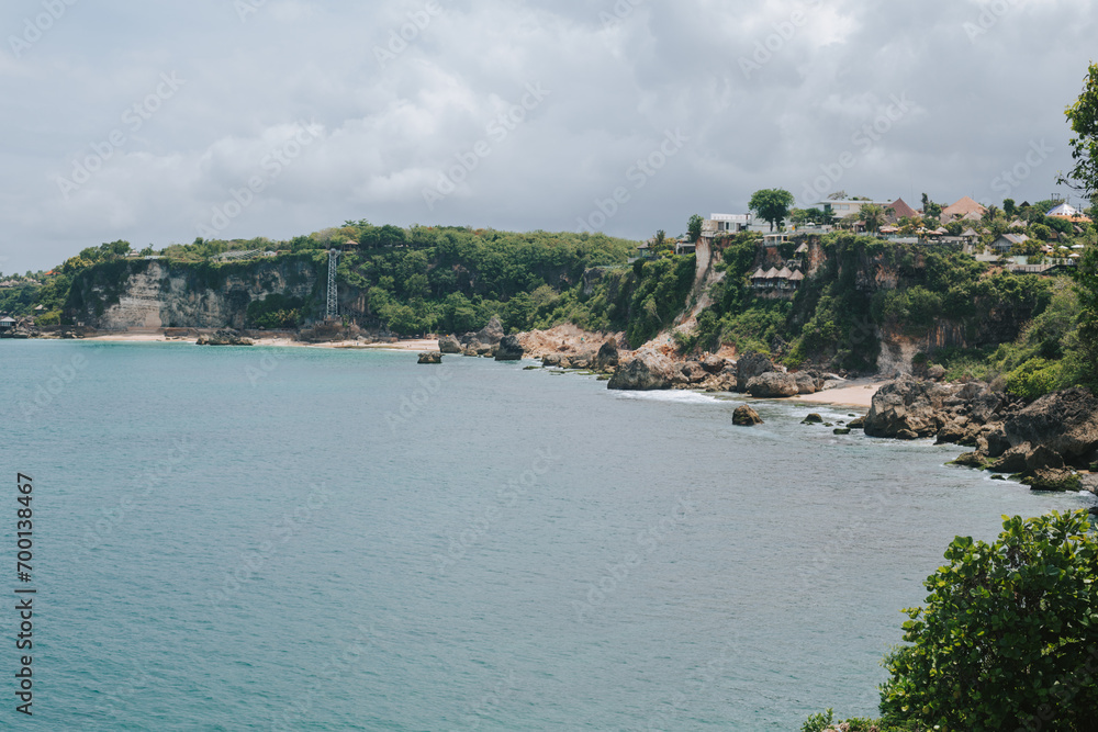 Beautiful view of the shore of the island against the background of the ocean Beautiful view of the shore of the island against the background of the ocean