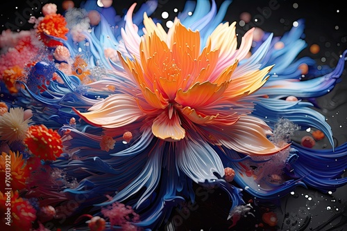 abstract fractal flower generative AI