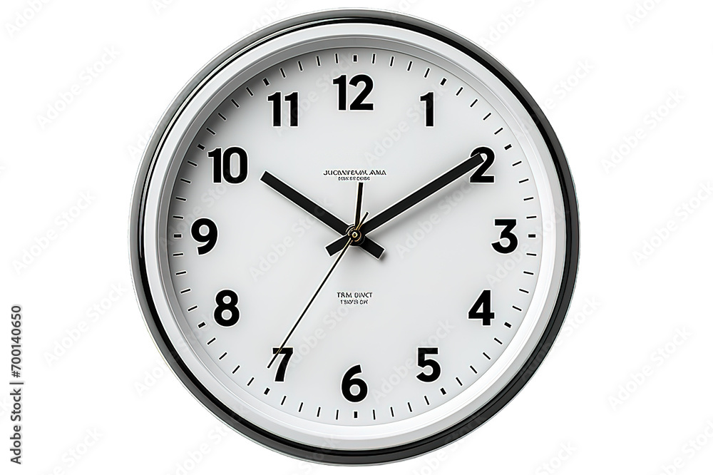 Contemporary clock on concrete wall isolated on a Transparent background. Generative AI Contemporary clock on concrete wall isolated on a Transparent background. Generative AI