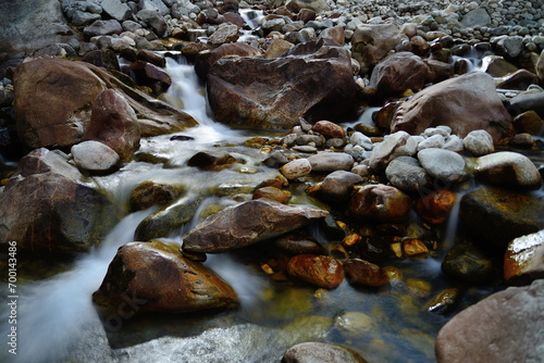 water flowing into the rocks