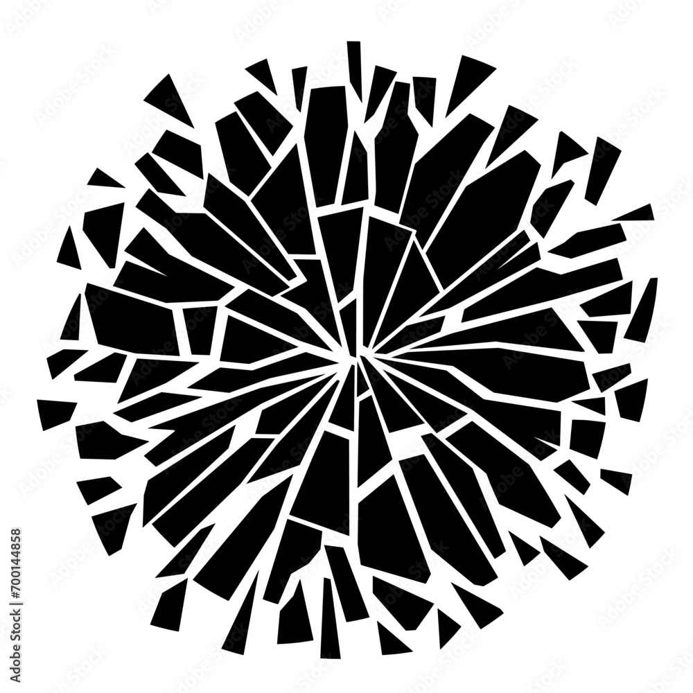 abstract circle shape broken in pieces, graphic element abstract circle shape broken in pieces, graphic element