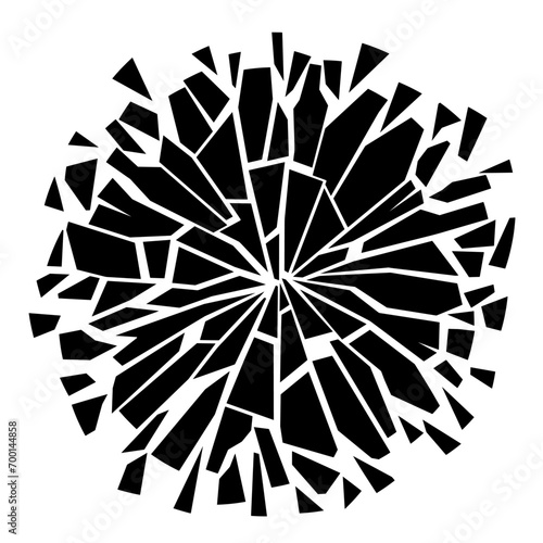 abstract circle shape broken in pieces, graphic element