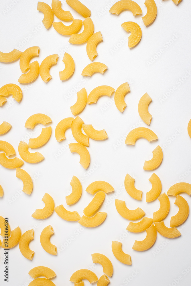 Raw pasta on white background Raw pasta on white background