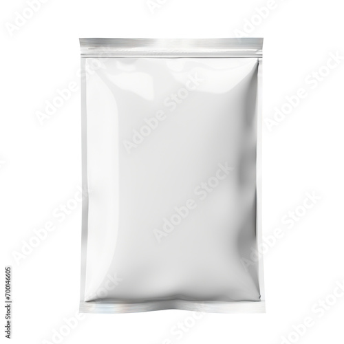 Blank white sachet packet, cut out photo