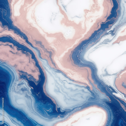 Blue and Rose Gold Marble Stone Background