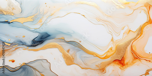 White, peach and gold marble, abstract background, fine gold veins.