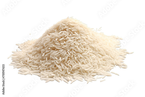 raw brown rice isolated on a Transparent background. Generative AI photo
