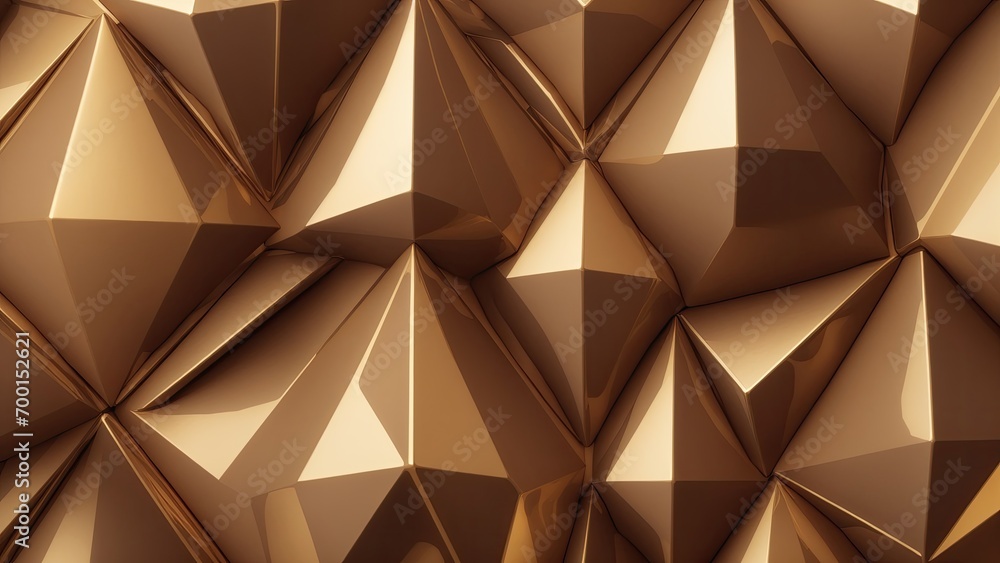 Brown and gold 3d triangles background Brown and gold 3d triangles background