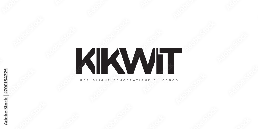 Kikwit in the Congo emblem. The design features a geometric style, vector illustration with bold typography in a modern font. The graphic slogan lettering. Kikwit in the Congo emblem. The design features a geometric style, vector illustration with bold typography in a modern font. The graphic slogan lettering.