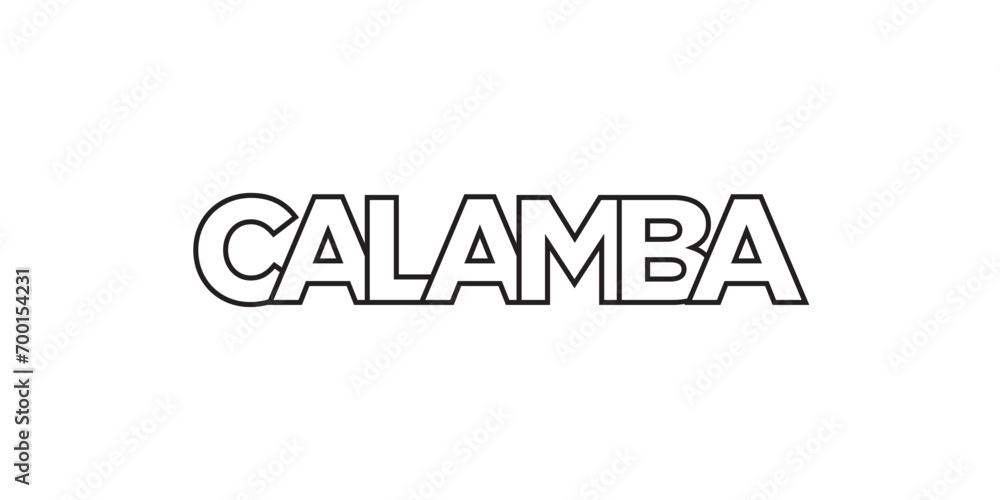 Fototapeta premium Calamba in the Philippines emblem. The design features a geometric style, vector illustration with bold typography in a modern font. The graphic slogan lettering.