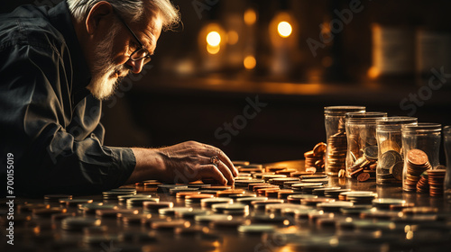 someone who is counting coins photo