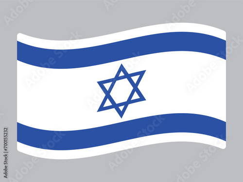 Israel National flag. Weaving flag Vector icon.