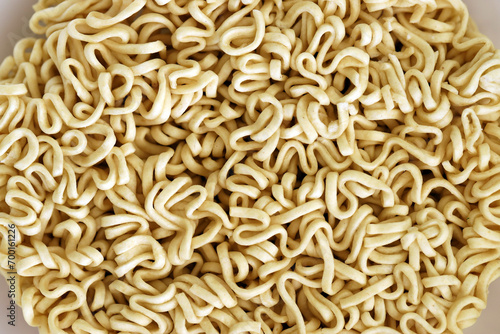 Traditional asian instant noodles texture for background close up. Japanese dry food
