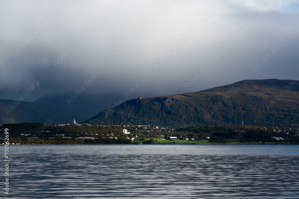 A landscape view of Tromsø the arctic capital of Norway
