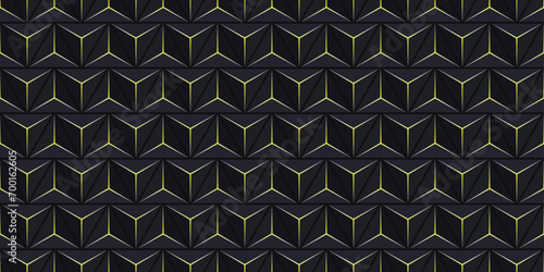 Pattern of dark 3D cubes. Vector repeating pattern of cubes. Vector seamless pattern for printing.