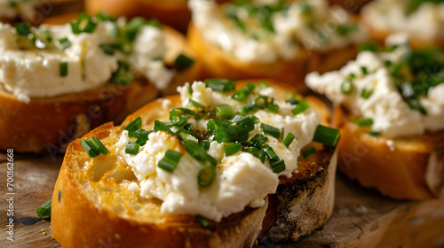 Gourmet Toasted Bread with Cheese and Chives - Generative AI