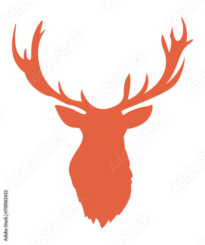 orange silhouette of a deer head photo