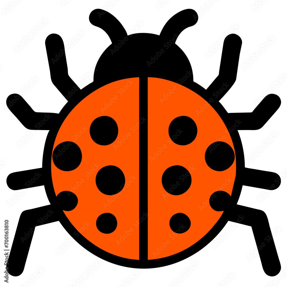 Obraz premium Happy little ladybug vektor icon illustation