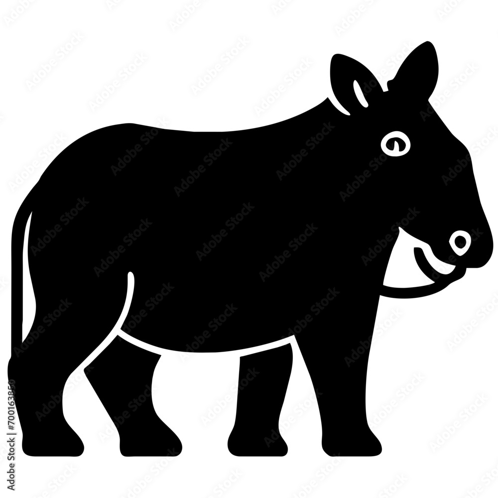 Tapir in a rainforest setting vektor icon illustation